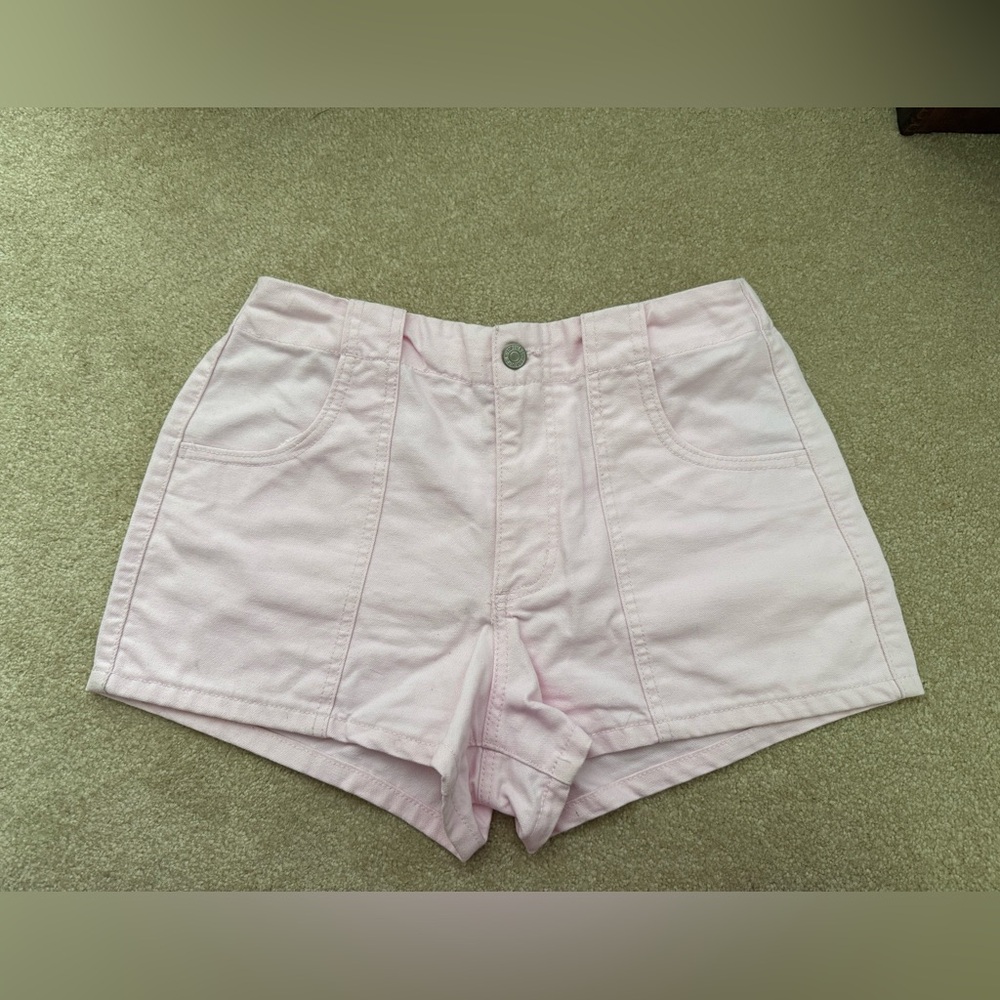 Forever 21 Light Pink Woven Shorts Women's Size Medium Elastic Waistband Pockets